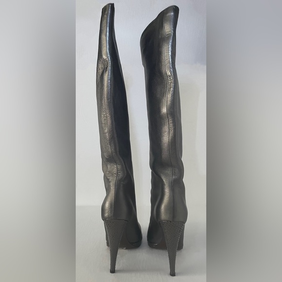 Walter Steiger Antracite Nappa Leather Snake Skin Boots Size 7 - Picture 3 of 13